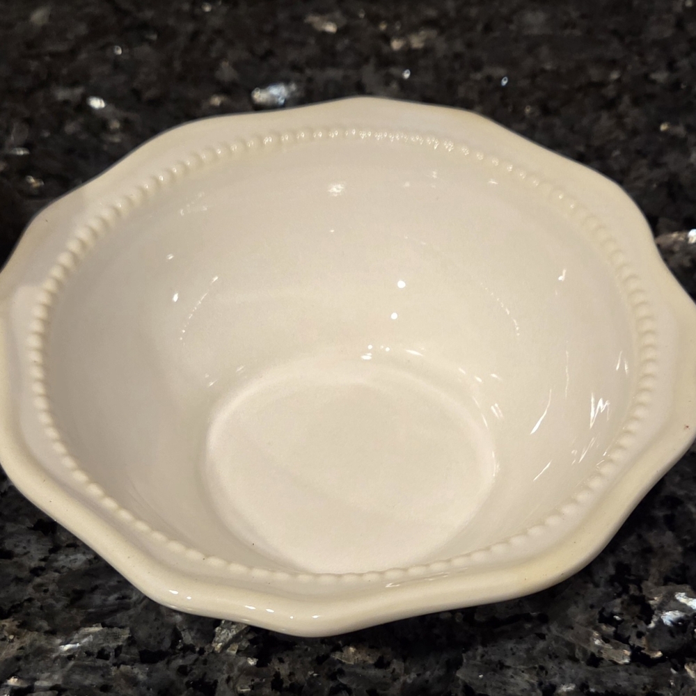 Princess House Ivory Beaded Dinnerware Bowl